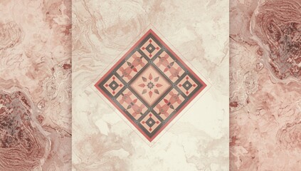 Watercolor design with vintage fashion motifs and geometric shapes, textured art elements for creative projects