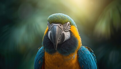 Blue and green macaw feather pattern, suitable as a decorative background or textile element