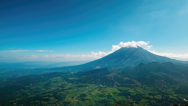 Landscape of Mount Gede Pangrango with lush greenery highlighting conservation efforts
