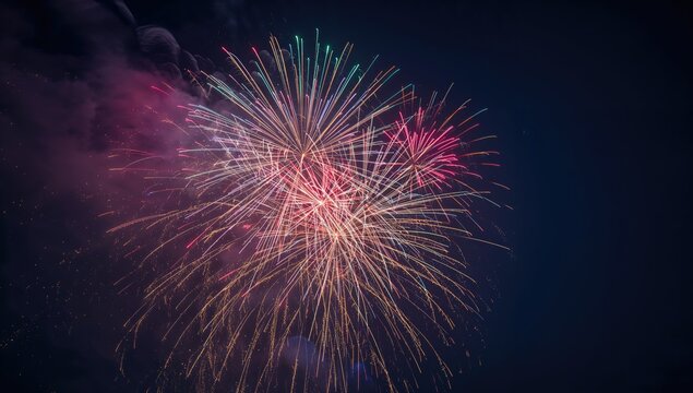 Nighttime fireworks display over Ostfildern, Germany, demonstrating public entertainment
