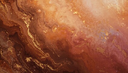 Marble paint surface with swirling brown tones serving as a decorative background, autumn seasonal theme