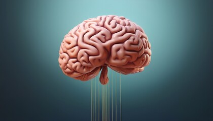 simple and powerful image of a brain floating with a single string