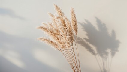 Fototapeta premium Dried grass on grey backdrop serving as UI background for nature-themed interface, erosion risk