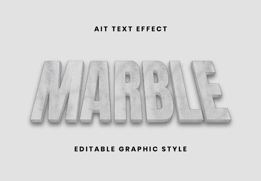 Luxury White Marble Vein Text Effect Slanted Bold 3D Font