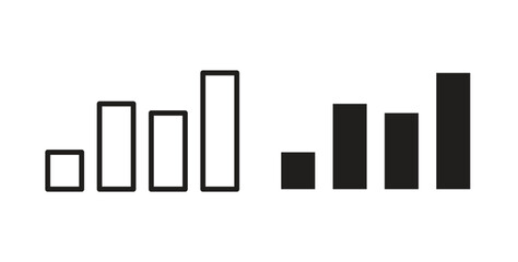 Chart histogram icons symbol. Simple, flat design for web or mobile app
