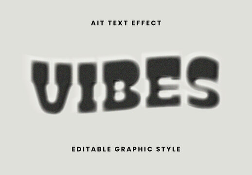 Black Overlapping Layers Bad Print Distorted Text Effect Groovy Grunge Font