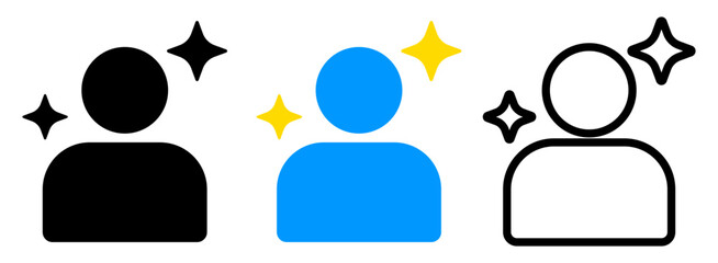 VIP Premium User Profile Icon with Sparkle Highlight