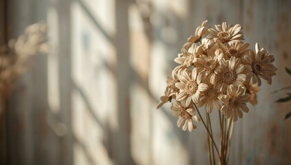 Natural dried flowers and ash seeds arranged as handmade interior decor, highlighting sustainability