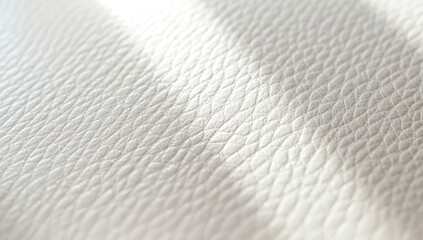 Macro shot of smooth artificial white leather surface with textured embossing, suitable for UI backdrops