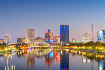Rochester, New York, USA Cityscape on the Genesee River. 4087