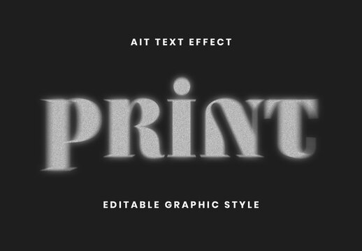 Gray Grainy Noise Bad Print Distorted Text Effect Glitter Elegant Distortion Font