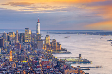New York City, New York, USA Skyline at Twilight 4118