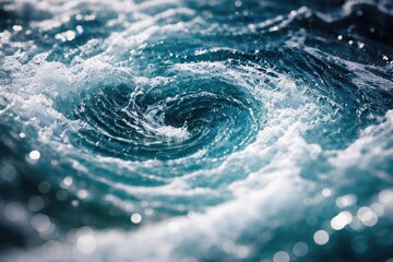 Close up of ocean waves showing dynamic circles with blurred and sharp contrasts