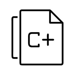 Obraz premium Two document pages with C++ logo, indicating source code files
