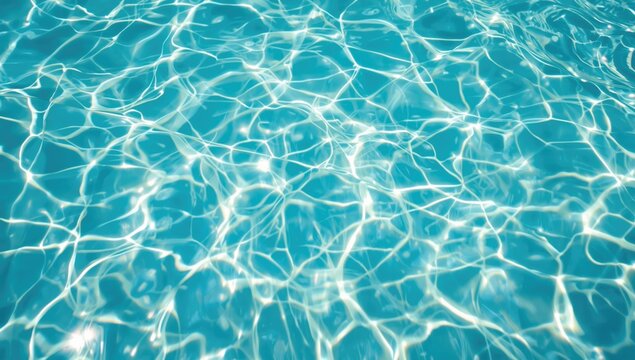 Bright water surface with sunlight reflection in a swimming pool, used as a UI backdrop