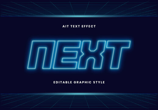 Futuristic Neon Outline Text Effect