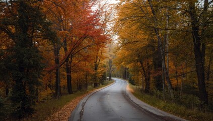 Obraz premium A winding trail through a lush park setting, ideal for leisure and nature photography