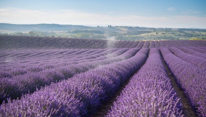 Lavender flowers blooming, seasonal floral display for agricultural practices