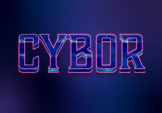 Blue And Pink Cyberpunk Text Effect Electric Futuristic Glitch Font