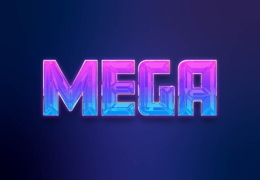 Purple And Blue Cyberpunk Text Effect Gradient Circuit Shiny Font