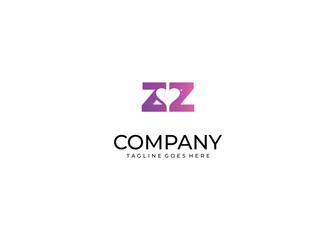 Fototapeta premium Modern Abstract Vector Logo Featuring Two Interlocking Black Letter Z Monograms Forming a White Heart Silhouette for Love and Branding