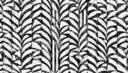 Contemporary geometric design featuring curved triangles in a seamless pattern, ideal for fashion or interior textiles