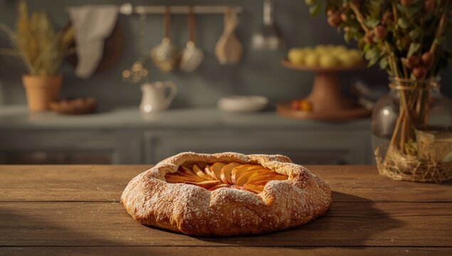 Baked apple-flavored biscuit for fall, highlighting fruit inclusion and baking process - Powered by Adobe
