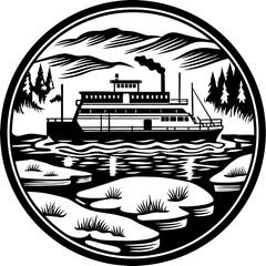 Winter Ferry Ride Through Icy Harbor Waters