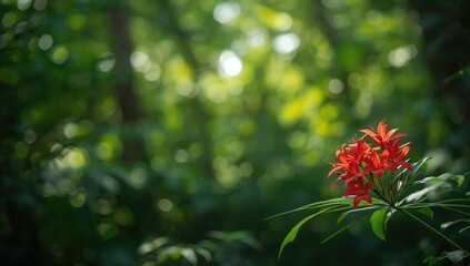 Dense red plant life in woodland, highlighting erosion risk and ecological importance