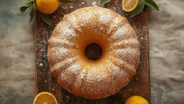 Bundt cake prepared with vanilla or sour cream, focusing on ingredients and baking technique