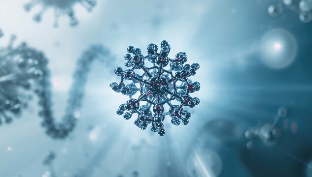 Laboratory-based molecular lattice structures used in scientific research, nanotechnology, World Malaria Day - Powered by Adobe