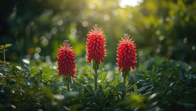 Bright red Kohleria Red Ryder blossoms with tubular form, suitable for plant collection backgrounds