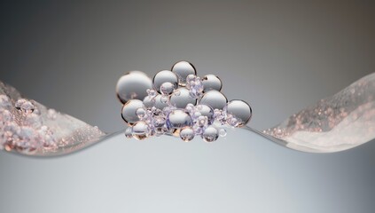 Multiple soap bubbles in vibrant hues drifting on a smooth gradient surface, ideal for editorial header backgrounds, Earth Day