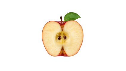 Cross-section of a Gala apple showing flesh and core, ideal for layout or editorial backgrounds