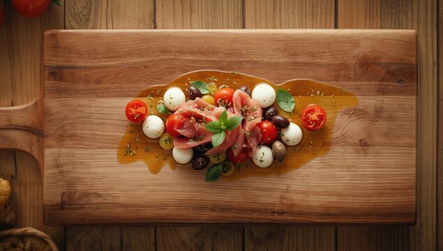 Traditional Italian friselle with cherry tomatoes, mozzarella, tuna, and olives, serving as an antipasto, World Food Day