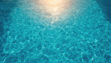 Sunlit blue pool water surface, suitable for use in summer or outdoor setting visuals