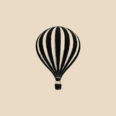 Fototapeta premium Vintage hot air balloon illustration against cream background for design