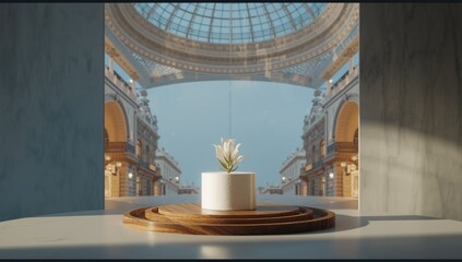 White food item on a circular wooden tray, emphasizing clean eating or preparation, World Food Day