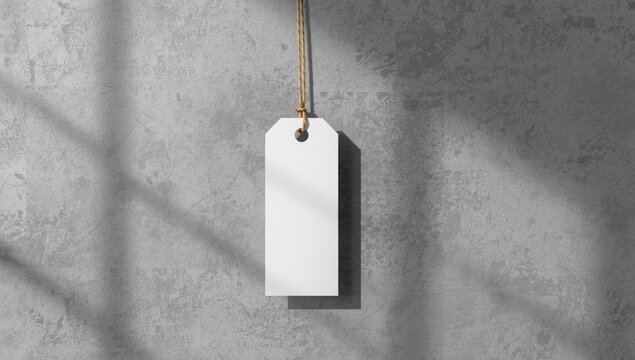 Price tag mockup with white background designed for product identification and store branding, retail environment