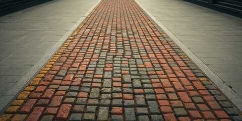 Patterned stone pavers arranged in a layered design for outdoor flooring, focusing on surface texture and layout, Earth Day