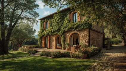 Obraz premium Residential building featuring sleek lines and large windows, suited for modern urban environments