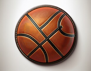 basketball design embroidered patch isolated on white background