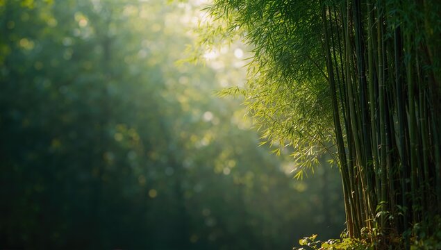 Lush bamboo in a woodland setting serving as a natural texture for design projects