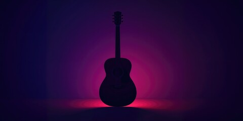 Guitar silhouette, suitable for layout backgrounds in music publications or digital interfaces