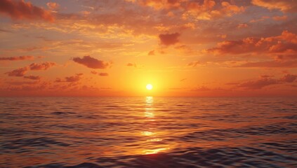 Fototapeta premium Golden tropical sunset casting warm light, suitable for nature-themed backdrops and visual layouts