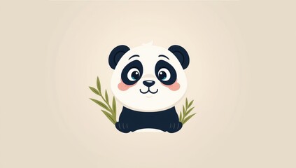 Illustration of a panda cartoon with a surprised face, suitable for children&acirc;&euro;&trade;s books or educational materials, World Animal Day
