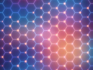 Neon Glow Hexagonal Pattern Background for Technology Design