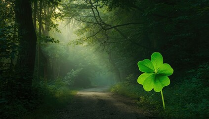 Nature-themed Green Clover Leaf Icon, tree, leaf, forest, environmental symbol supporting conservation efforts