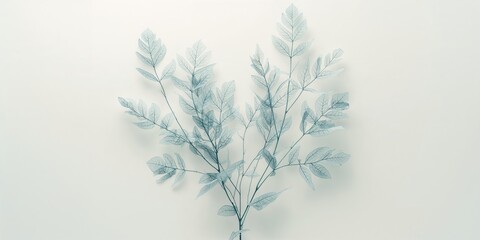 White surface showcasing skeletal leaf structure suitable for botanical study or natural pattern design