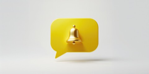 Speech bubble and bell icon representing a notification alert for online messaging and social media updates